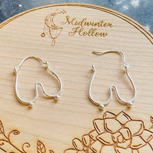 Load image into Gallery viewer, Silver Hoop Earrings Perfectly Imperfect Silver Boob Hoop Earrings, Breast Earrings MidwinterHollow