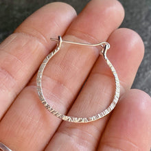 Load image into Gallery viewer, Silver Hoop Earrings Textured Silver Hoops, Hoop Earrings MidwinterHollow