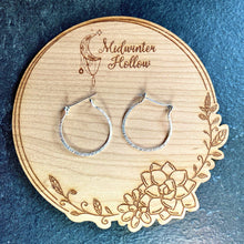 Load image into Gallery viewer, Silver Hoop Earrings Textured Silver Hoops, Hoop Earrings MidwinterHollow