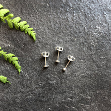 Load image into Gallery viewer, Heart, Circle, Dot  Silver Mixed Stud Earrings - Asymmetrical Stud Set