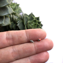 Load image into Gallery viewer, Ladybird &amp; Leaf Mismatch Studs - Asymmetrical Stud Earrings, Cartilage, Helix