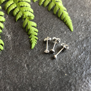 Mismatch Round & Crystal Sterling Silver Stud Set - Asymmetrical Studs