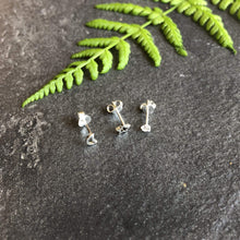 Load image into Gallery viewer, Moon &amp; Stars Sterling Silver Asymmetrical Stud Earrings - Mismatched Night Sky Stud Set