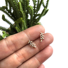 Load image into Gallery viewer, Silver Vine Leaf Earrings - Botanical Stud Earrings, Silver Studs